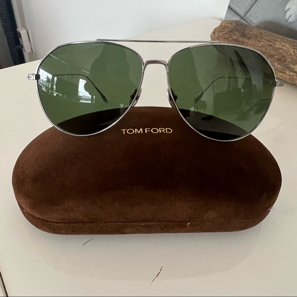 Tom Ford Palladium Aviator Sunglasses